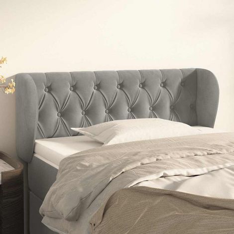 vidaXL Cabecero de terciopelo gris claro 103x23x78/88 cm (1/5)