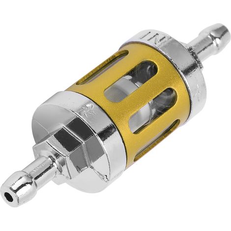 Cartouche Filtre à Carburant Aluminium Filtre Essence Verre Remplacement Auto Quad SUV Moto Yellow (1/5)