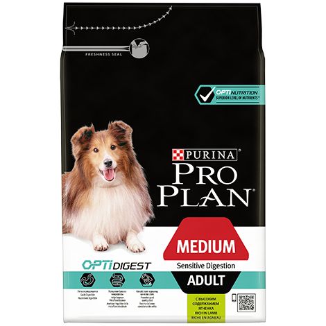 Nourriture que Purina Pro Plan Moyen OptidiGest Agneau pour chiens adultes - 3kg (1/2)