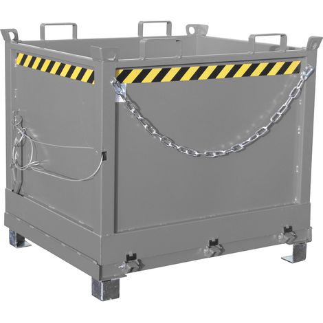 Bauer Klappbodenbehälter FB 1000, lackiert, Mausgrau