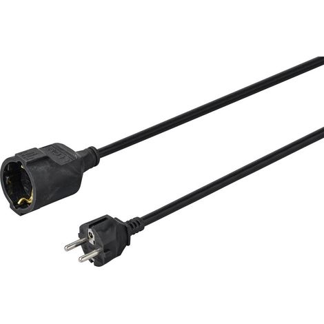 Sygonix SY-4872632 Alimentazione Prolunga 16 A Nero 3.00 m H05VV-F 3G 1,5 mm² (1/3)