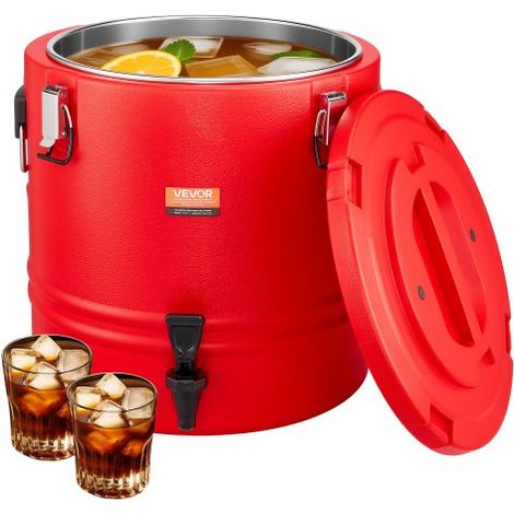 Dispensador de Bebidas Térmico 30,3 L con Grifo, Jarra Térmica de Acero Inoxidable 304 para Bebidas Frías y Calientes, Ideal para Té, Café, Restaurantes y Exteriores, 425 x 425 x 400 mm (1/5)