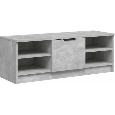 Meuble TV, Étagère TV, Meuble de Salon, Gris béton 102x35,5x36,5 cm Bois d'ingénierie OIB9549E (1/5)