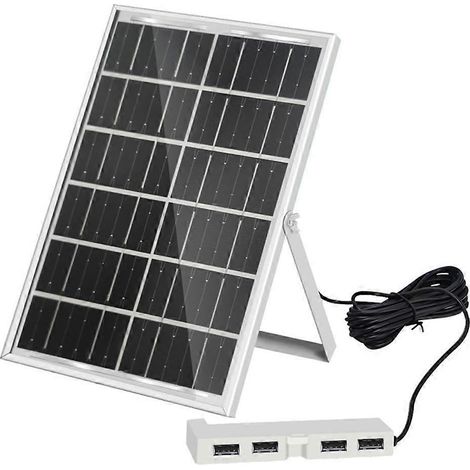 Chargeur solaire portable 6W 5V avec 4 ports USB, batterie externe solaire à charge rapide pour le camping (1/5)