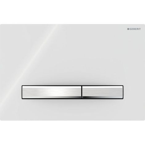 Plaque de déclenchement wc Geberit Sigma50 pour rinçage double touche, couleur métallique chrome: chromé, blanc (115.788.11.2) (1/4)