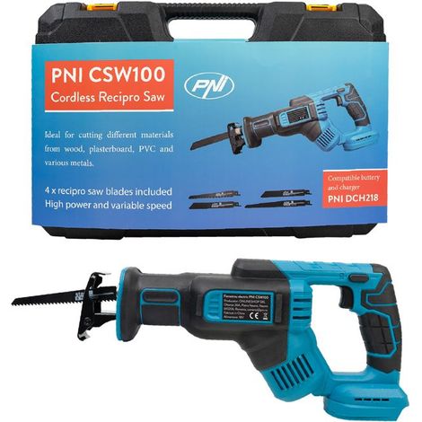 Scie alternative électrique - PNI CSW100 - Sans batterie - 4 lames incluses - Mallette de transport