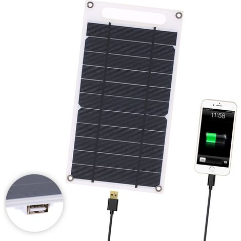 Pannello solare portatile USB Crezuo da 7,8 W, 6 V, 1300 mA con ventosa, ideale per viaggi, campeggio ed escursionismo.-Crezuo