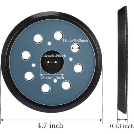 Lntyq 2 Pièces 125mm Tampon de Ponceuse de Remplacement Orbitale à Crochet et Boucle à 8 Trous Plateau de Ponçage (Bleu) (1/4)