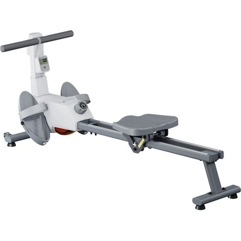 Rameur magnétique pliable, 16 niveaux de résistance silencieuse, capacité 158 kg, rail double coulisse, compatible Bluetooth et écran LCD. (1/5)