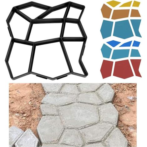 2 paquet de Moules et Coffrages en Béton Moules Réutilisables pour Allées en Béton (36x36x3.5cm) Idéal pour Pelouse Terrasse Jardin etc. Parfaits pour la Création de Pavés et de Dalles. (1/5)