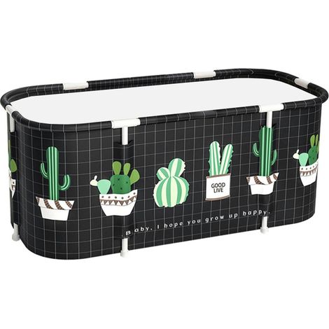 Aga Vasca da bagno pieghevole portatile 115x60x50 cm Nera