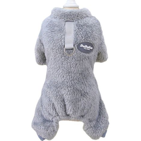Pyjama pour animaux de compagnie en polaire sherpa avec anneau en D pour petits chiens et chats, pyjama-pull pour chiot, combinaison douce, vêtements d'hiver chauds pour Yorkshire et Chihuahua. (1/5)