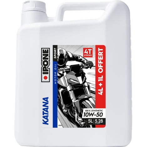 Huile synthétique Ipone Katana 10W40 5L MA2 Ester 4T pour motos et scooters, qualité supérieure