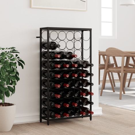 vidaXL Portavini da 45 Bottiglie Nero 54x18x100cm in Ferro Battuto (1/5)