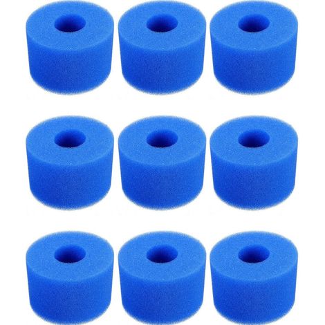 9 Stück Poolfilter – Schaumstofffilterkartusche – Schaumstoff für Poolfilter – Wiederverwendbar und waschbar – Für Spa, Pool