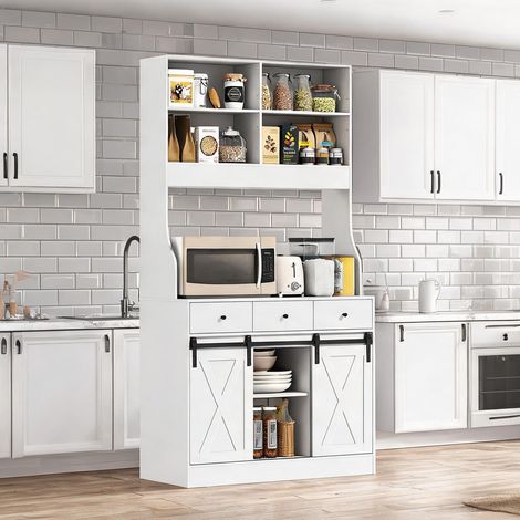 Buffet coloris blanc en panneau de particules 93,5 x 40 x 180 cm (1/5)