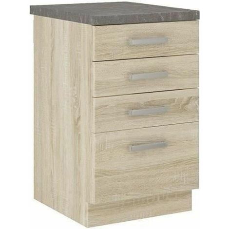 Bigbuy LASSEN Unterschrank mit 4 Schubladen Eiche Sonoma