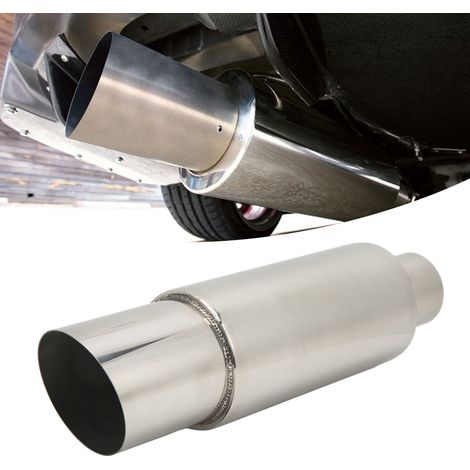 Silencieux d'admission et d'échappement en acier inoxydable 6360 mm, silencieux à sortie ronde adapté aux BMW, Mercedes-Benz, Honda et Toyota (XH-EP089-SL) (1/5)