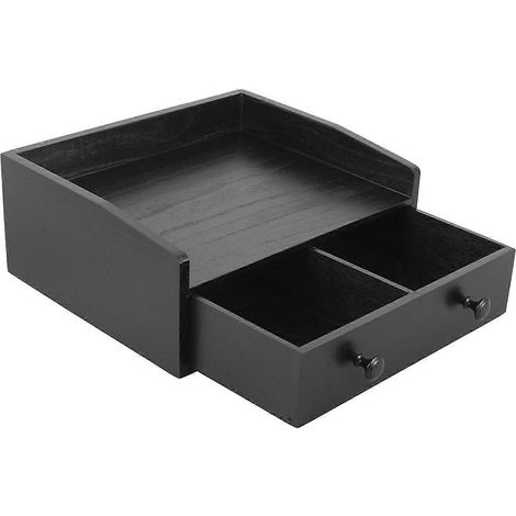Base de machine à café avec tiroir en bois pour sachets de thé et capsules de café, support de rangement pour machine à café, meuble de comptoir ou autre appareil de rangement. (1/5)