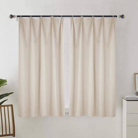 Rideau occultant pour salon, rideau isolant thermique, rideau à œillets, adapté aux portes-fenêtres (2 pièces, 100 x 110 cm).