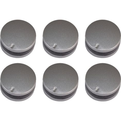 Lamona Compatible 12 O&39Clock Type Silver Replacement Oven Cooker Hob Control Knob Pack of 6 (1/2)
