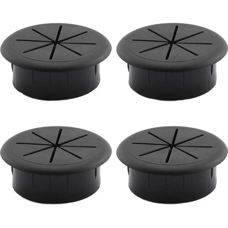 4 pièces Couvercle de Filetage de Câble Table Passe-cable passage Bureau Table Ronds Cache-cable Pour les meubles de bureau table bureau d'ordinateur noir