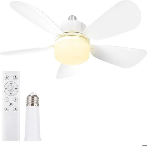 Ventilateur de plafond 50 cm avec douille E27, éclairage LED intégré, idéal pour salle de bain, cuisine, chambre, garage, lot de 1 (1/5)
