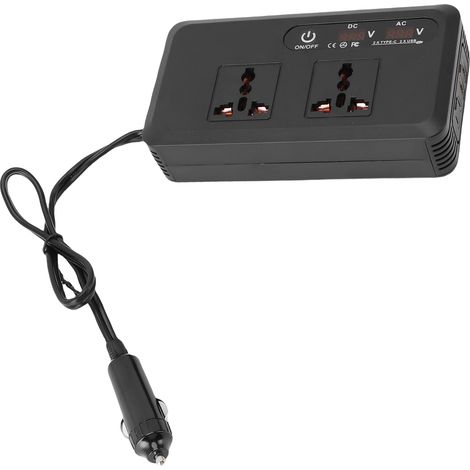 Onduleur de voiture à courant continu 12V à AC 220V 200W, avec prise cigare PD 24W QC, charge rapide, affichage de la tension en temps réel (1/5)