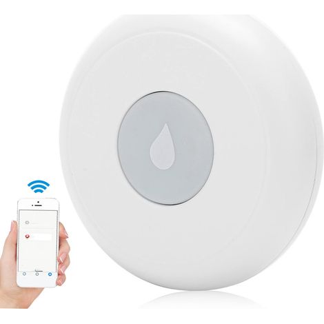 Détecteur de Fuite D'eau Liaison Intelligente sans Fil Capteur de Fuite D'eau Détecteur de Débordement D'eau pour Toilettes Salles de Bains Cuisines Sous-sols Capteur d'inondation. (1/5)