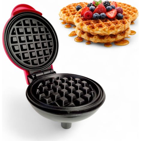 Gofrera mini de 350 W, color rojo, WQ-H603 (1/5)