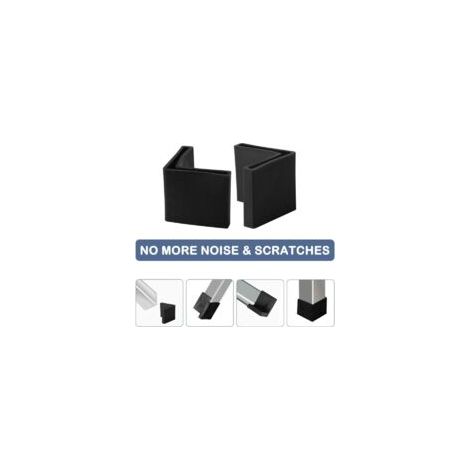 sourcing map 8pcs L-Shaped Angle Chair Leg Caps, Iron Furniture Table Feet, Corner Protectors, 38mm x 38mm, Black - Crezuo