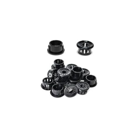 50 Kabelklemmen, 16 mm Durchmesser, runde Nylon-Kabelklemmen für Bürokabel, schwarz - Crezuo