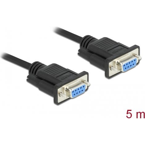 Cable serie RS-232 D-Sub 9 hembra a hembra de módem nulo con carcasa de enchufe estrecha - control automático CTS / RTS - 5 m