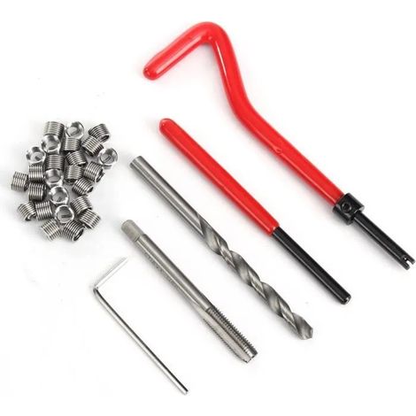 TEMPSA Kit Coffret 30pcs Outils Fil Réparation De Filetage M6 Type Helicoil Garage (1/4)