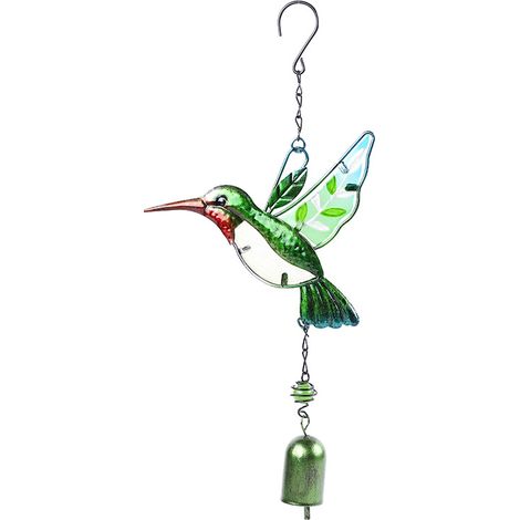 Suspension colibri et campanule, décoration extérieure pour jardin, terrasse et balcon