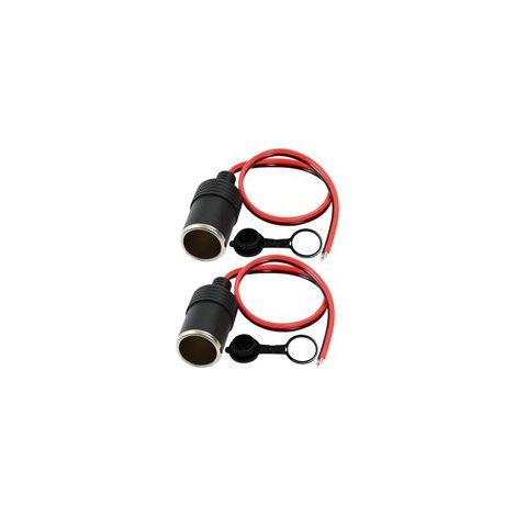 GTIWUNG 2PCS Voiture Allume Cigare Socket 16AWG 1FT/30CM, Fiche Allume Cigare Femelle 12V Voiture Moto Bateau Prise Allume Cigare Femelle Câble Adaptateur de Prise, avec Couvercle Anti-poussière (1/5)