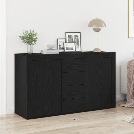 Sideboard Schwarz Eichen-Optik 120 x 36 x 69 cm Holzwerkstoff