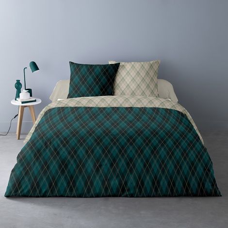 Housse de couette 260x240 Nahor + 2 taies coton flanelle (1/3)