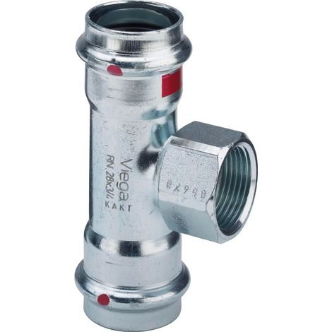 Viega Prestabo-Tee, d1 12, Rp 1/2, d2 12 acciaio non legato, zincato Modello 1117.2, 605230