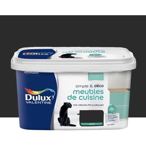 Peinture Meubles de cuisine Dulux Valentine Simple & Déco Noir 2 L (1/2)