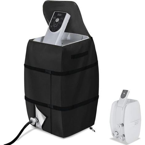 Housse de Chauffage pour Spa, 42 x 38 x 54 cm, étanche, abri pour Spa, auvent Pliable et réglable avec Cordon de Serrage et Boucle, Housse de Spa Portable avec Sangle de poignée(Noir) (1/4)