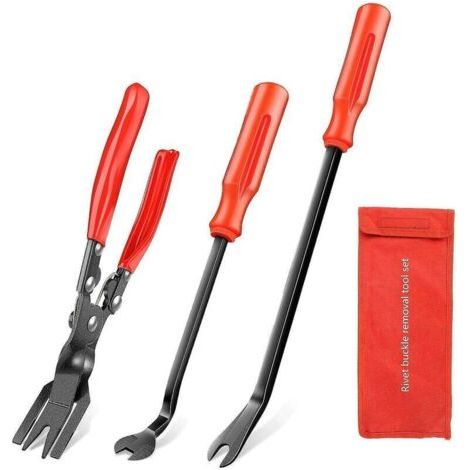 Set of 3 clip pliers and fastener extractors – Combined repair kit for car upholstery, Sunny