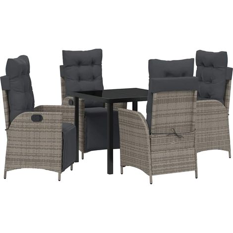 Maison Exclusive - Conjunto de Comedor de Jardín 5 pcs Gris ratán (1/5)