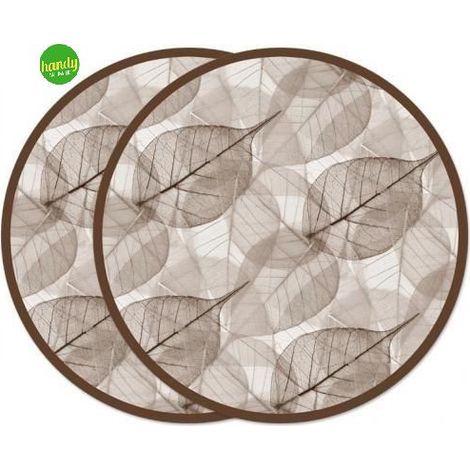 Set 2 Sottopentola Lupia Foglie Marroni Ø 20cm