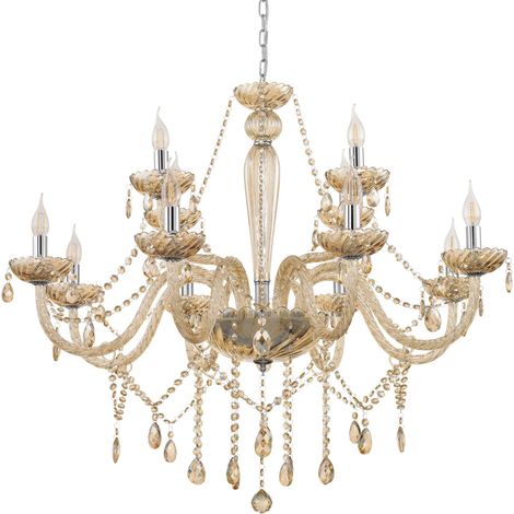 Suspension Basilano, lustre vintage à 12 flammes, style Shabby Chic (1/4)