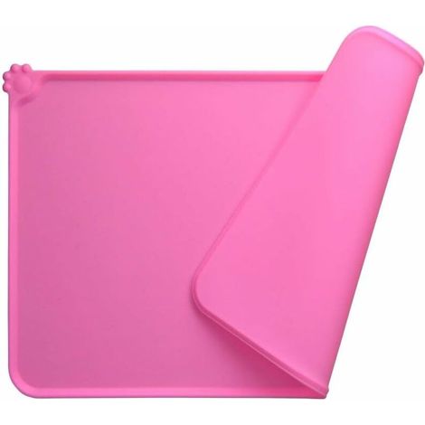Filiyano-Tapis rose pour gamelle de chien, tapis d'alimentation pour chat SiliCone conforme aux normes FDA, imperméable et antidérapant, 47 x 30 cm (1/5)