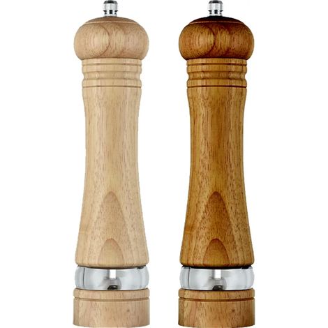 Salz- und Pfeffermühlen-Sets aus Holz, klassische manuelle Salzmühle, nachfüllbare Pfeffermühlen-Sets(8-Zoll-Primärfarbe + Alte Farbbox)