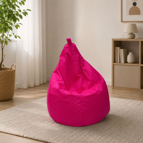 Talamo Italia - Pouf Angillina, Poltrona multiuso, Poltroncina sacco, Pouf poggiapiedi, Made in Italy, 80x80 h120 cm, Fucsia (1/4)