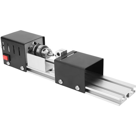 Tour à métaux Mini Perceuse Fraiseuse Noire Bricolage Bois Ponçage Polissage 100-240V (1/5)