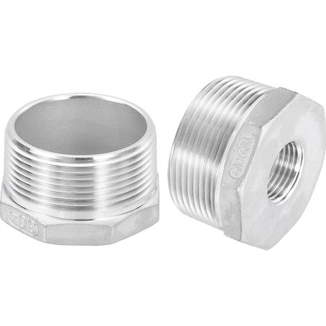 5Pcs 3/4" Mâle à 1/4" Femelle NPT 304 Acier Inoxydable Réducteur Hex Bushing, Adapter Raccord pour systèmes industriels, pétrole/gaz, eau, HVAC et plomberie - 1-1/2" Male to 1/2" Female (1/5)